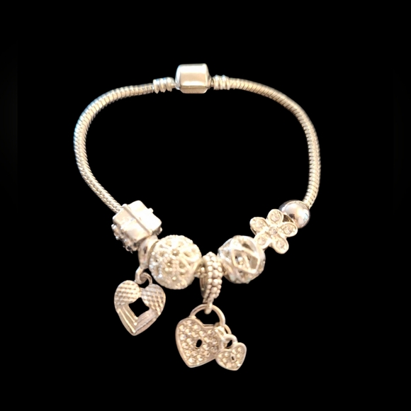 Elegant Silver Charm Bracelet - Picture 2 of 3